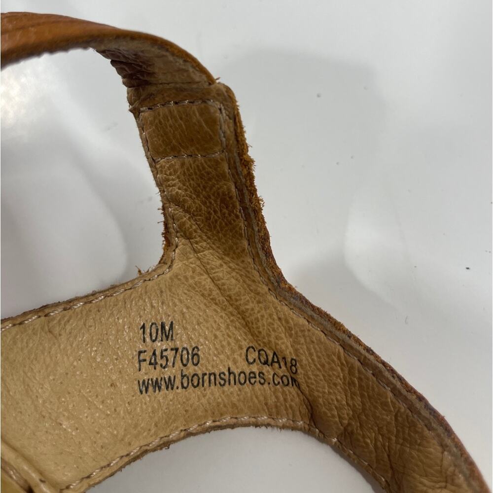 BORN Leather Brown Sandals Shoes Braided Strap Women’s Shoes Size 10 - Picture 7 of 8